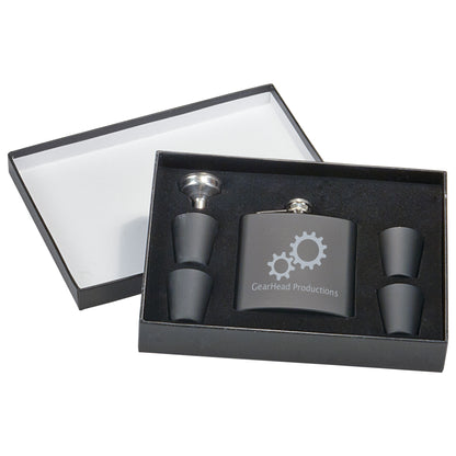 Flask Set with Shot Glasses - Custom Engraved